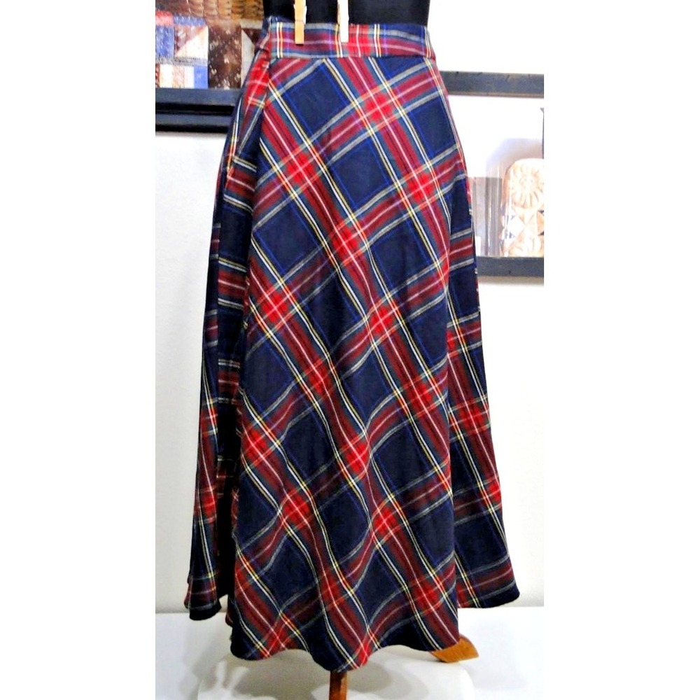 NWT Vintage Red/Black/Green/Blue/Yellow/White Talbots Petite Plaid Skirt Size 16 - Picture 3 of 9